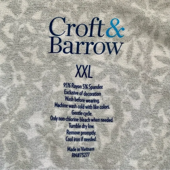 CROFT & BARROW Women’s Blk/Wht. Floral Blouse Scoop/V/Tie‎ Bell Sleeve XXL NWT! - Picture 5 of 7